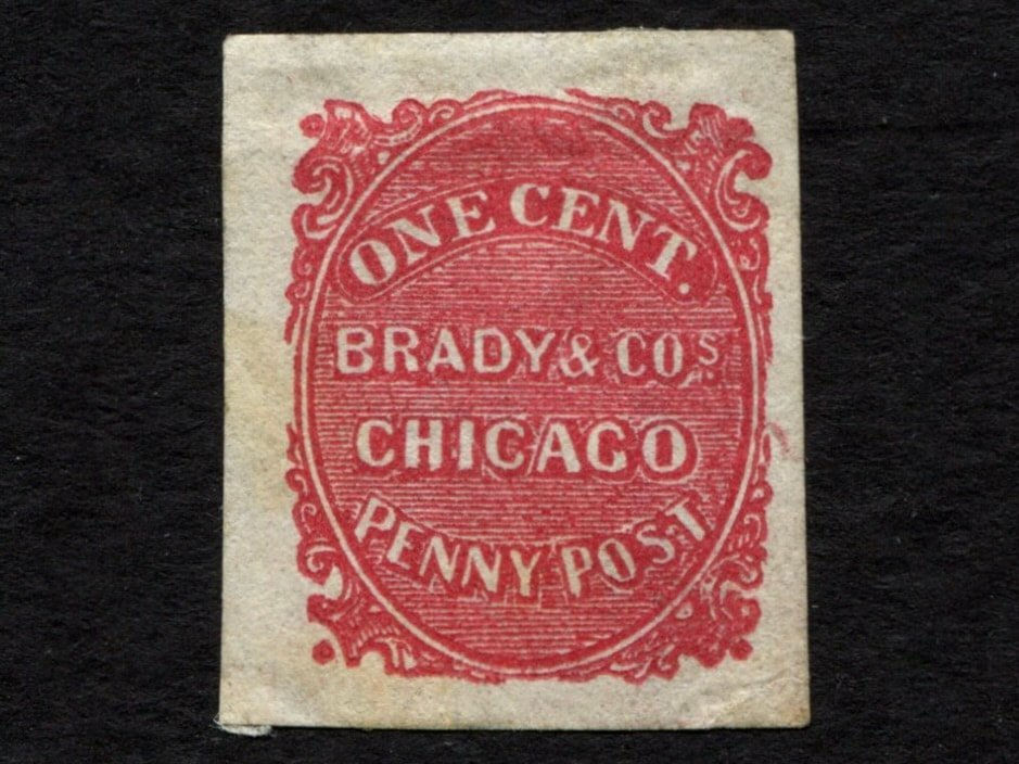 Brady & Co's Penny Post 23L1, forgery US Local Post Stamp