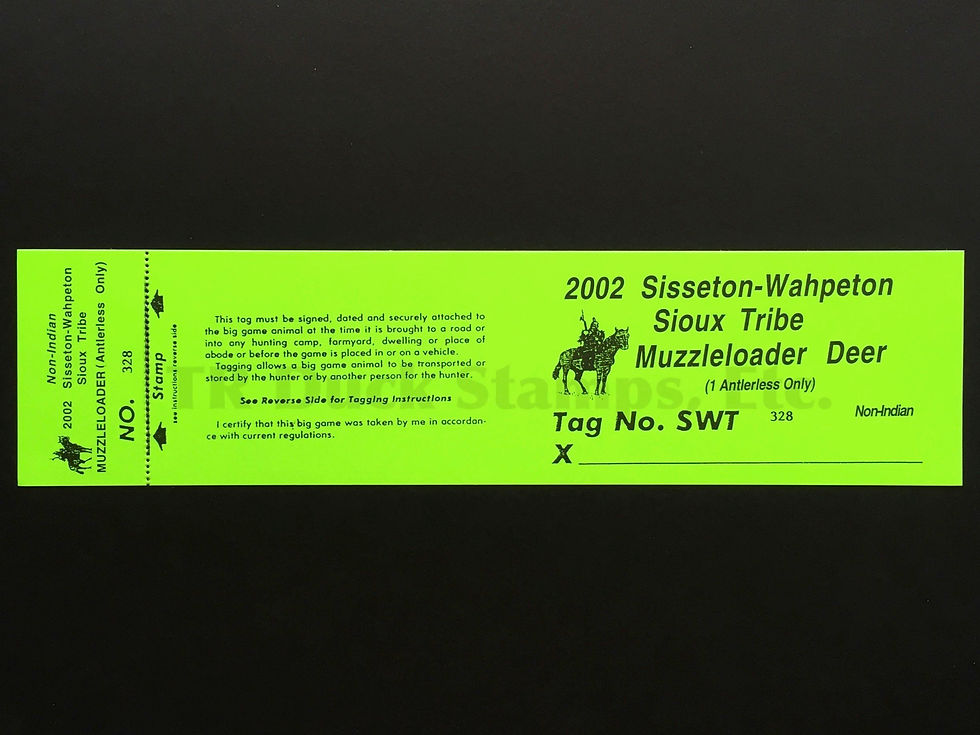 LTD96 Lake Traverse 2002 Muzzleloader Non-Indian Tag