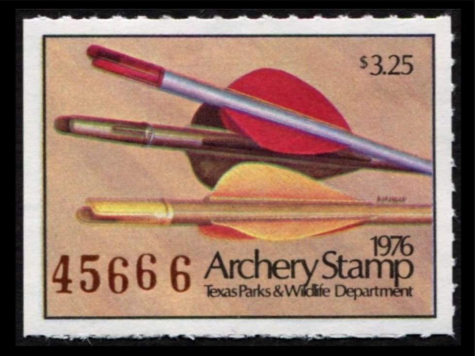 Texas 1976 Archery Stamp
