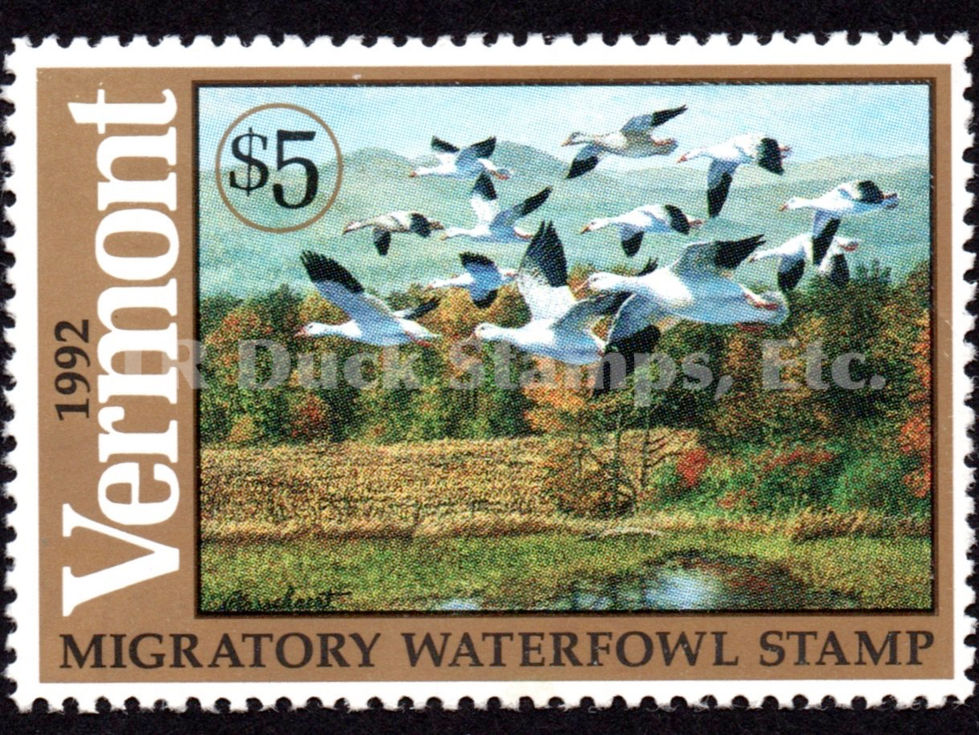 Vermont 1992 VT7 Snow Geese Duck Stamp