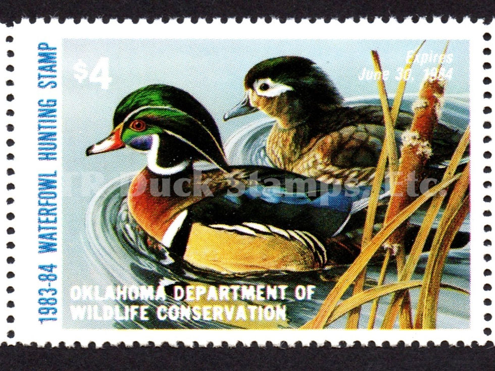 Oklahoma 1983 OK4 Wood Ducks Duck Stamp