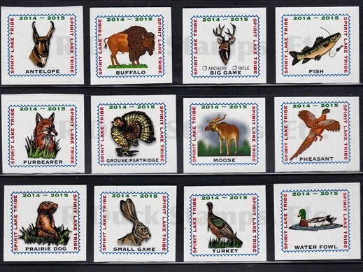 SL191-2014 Spirit Lake Tribe 2015 Set/12 Stamps