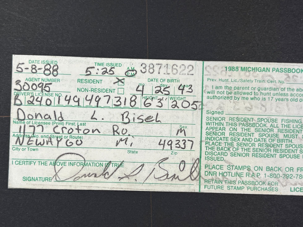 Michigan 1988 Resident Hunting 3871622, 6 stickers