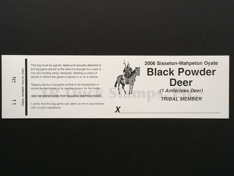 LTD151 Lake Traverse 2006 Black Powder Tribal Member Tag