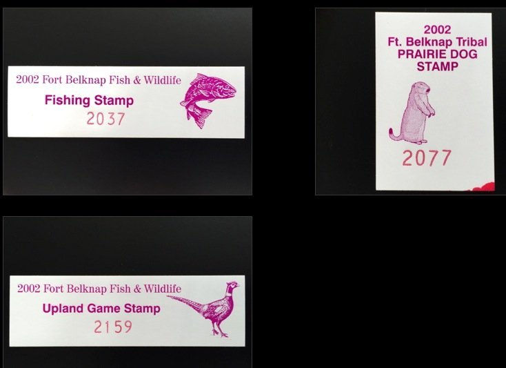 FB22-24 Fort Belknap 2002 Set/3 stamps