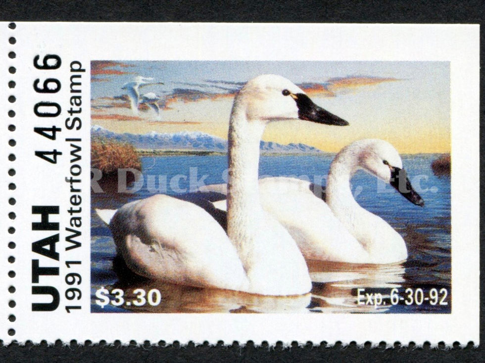Utah 1991 UT6A Tundra Swans w/Tab Duck Stamp