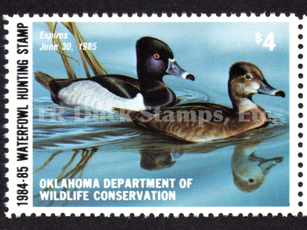 Oklahoma 1984 OK5 Ring-necked Ducks Duck Stamp