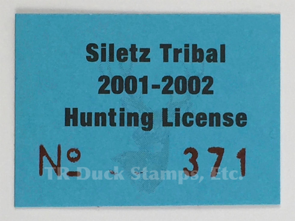 SI34 Siletz Tribal 2001-02 Hunting License