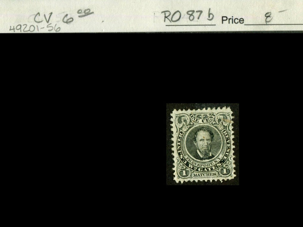 RO87b William Gates & Sons Matches Private Die Match Stamp