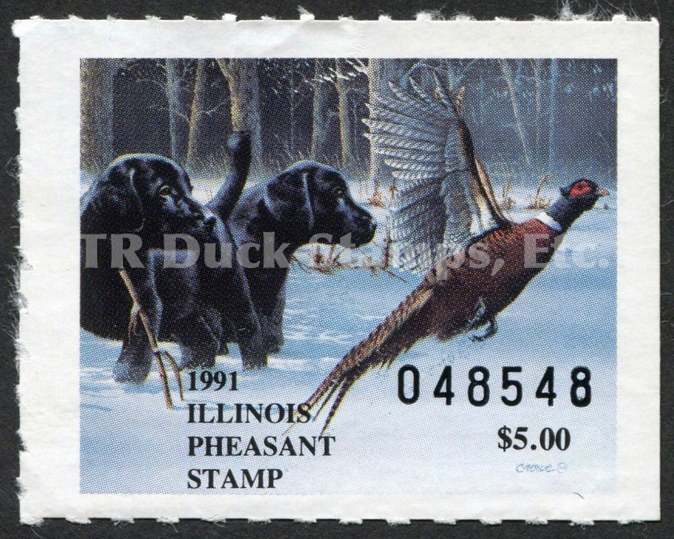 Illinois 1991 ILPH2 Pheasant Stamp Duck Stamp