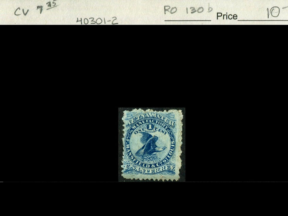 RO130b Aetna Match, Mansfield Co Private Die Match Stamp