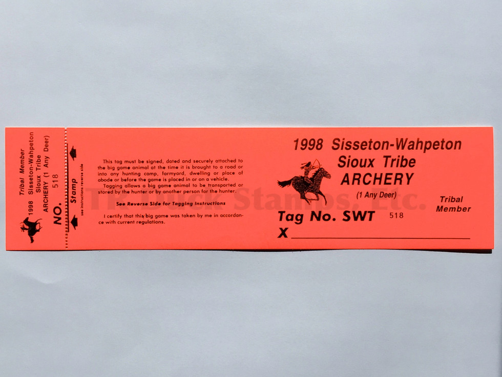 LTD54 Lake Traverse 1998 Archery Tribal Tag