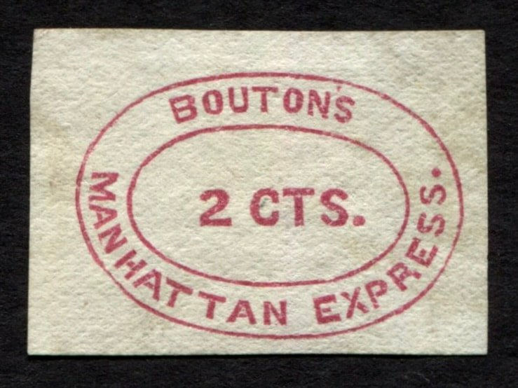 Bouton's Manhattan Express 17L1, bogus US Local Post Stamp