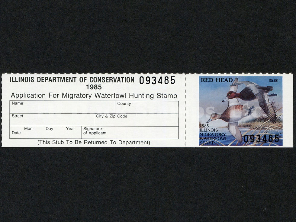 Illinois 1985 IL11T Red Head w/Tab Duck Stamp