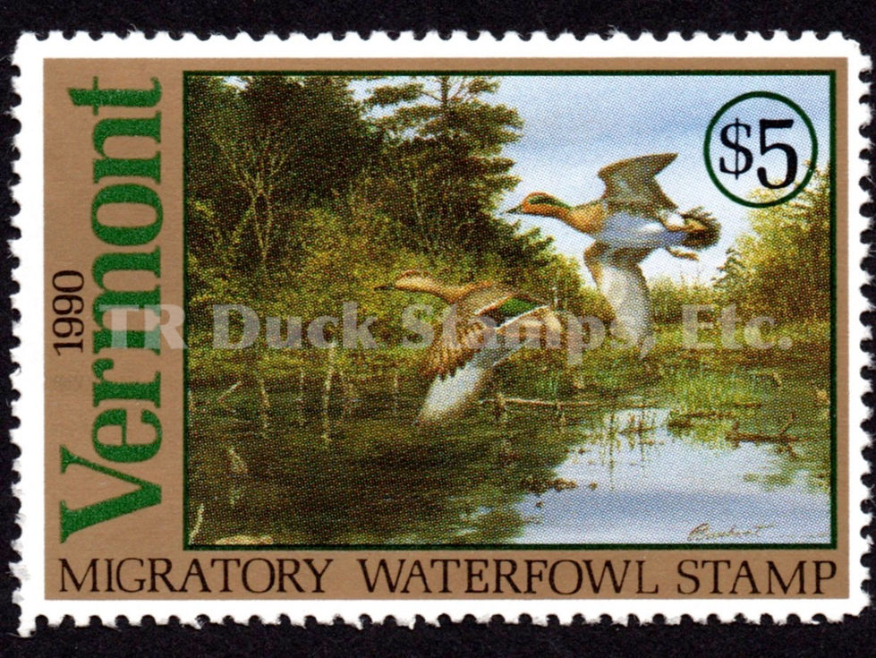 Vermont 1990 VT5 Green-winged Teal Duck Stamp