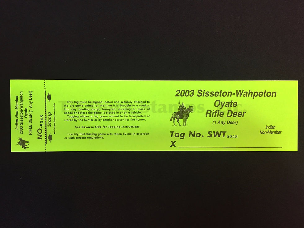 LTD112 Lake Traverse 2003 Rifle Deer Non-Member Tag