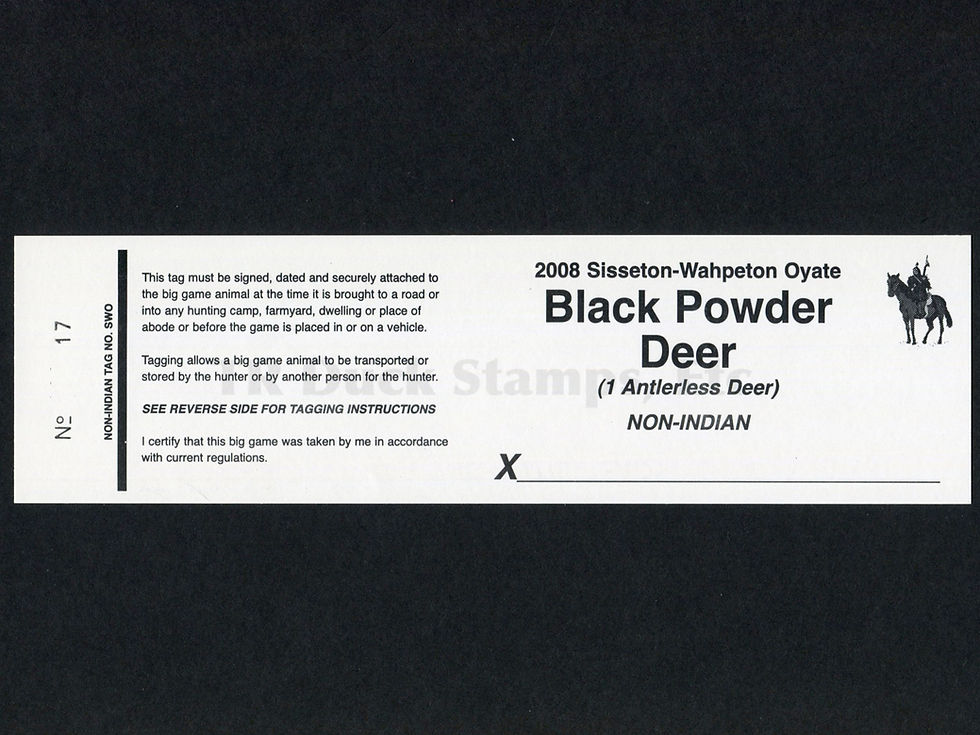 LTD183 Lake Traverse 2008 Black Powder Deer Non-Indian Tag