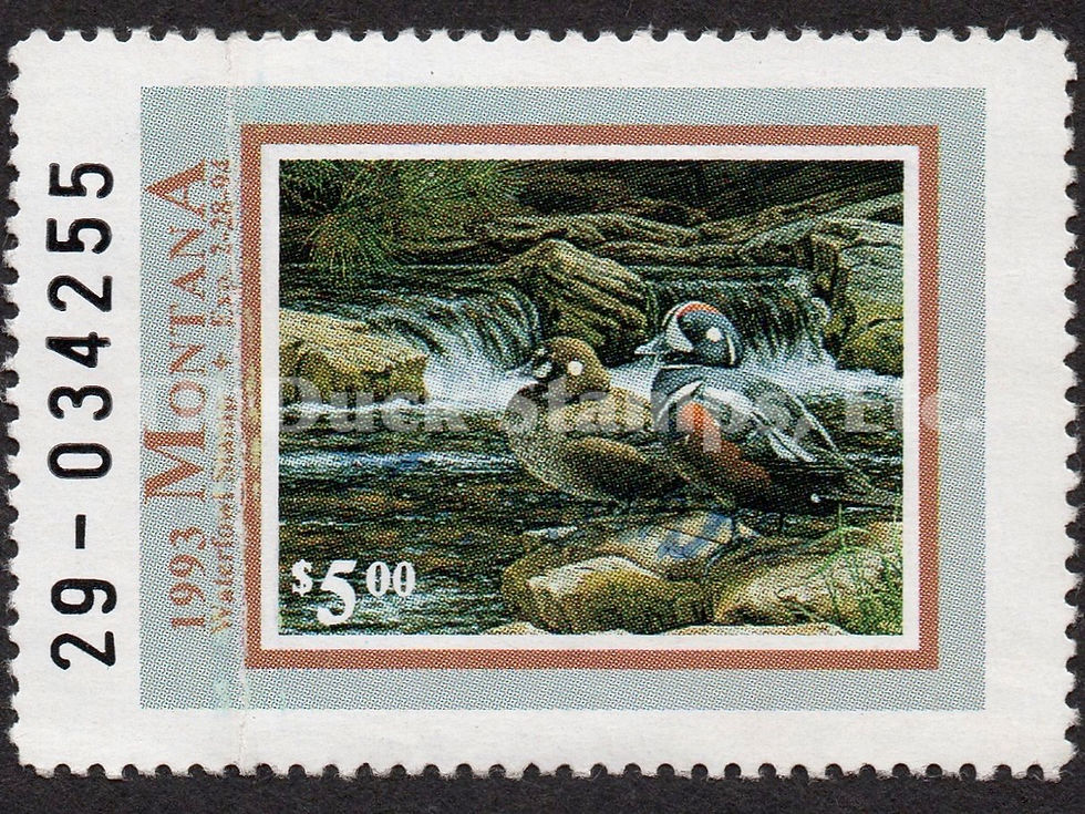 Montana 1993 MT8 Harlequin Ducks Duck Stamp