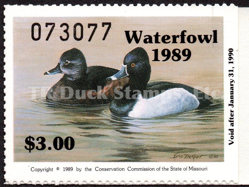 Missouri 1989 MO11 Ring-necked Ducks Duck Stamp