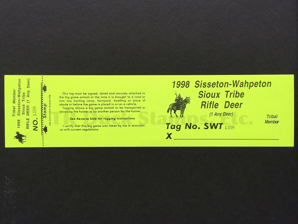 LTD56 Lake Traverse 1998 Rifle Tribal Tag