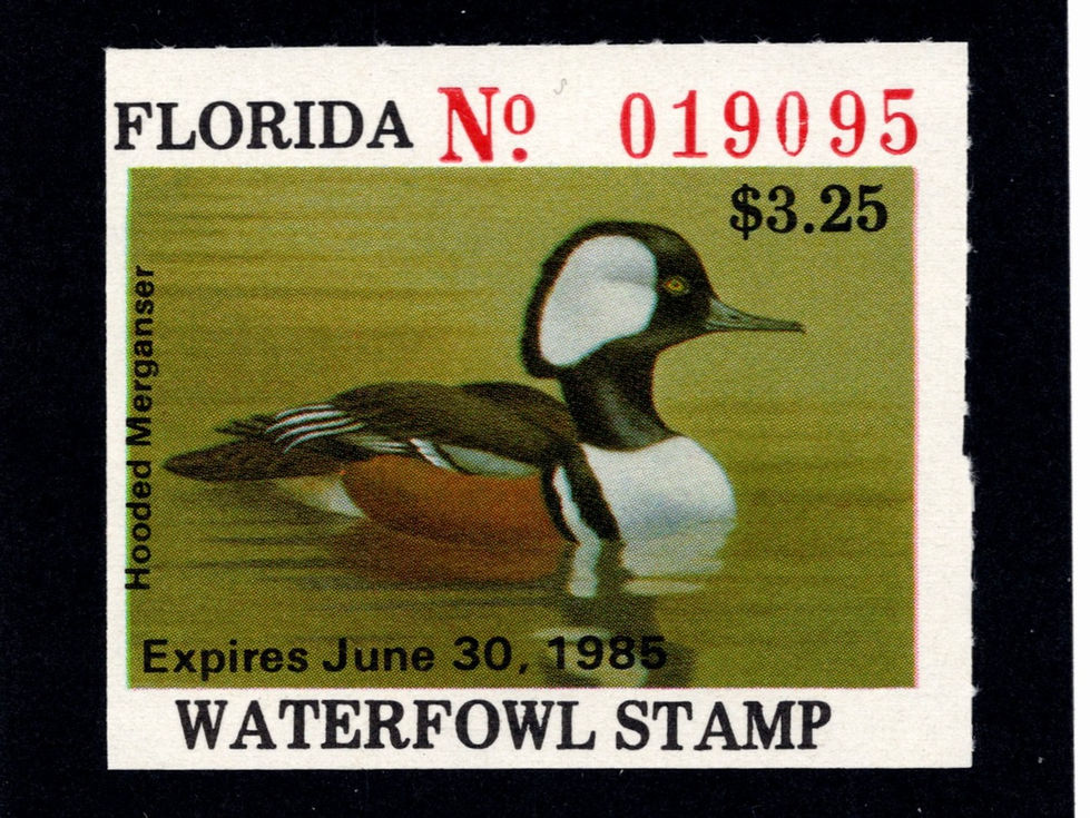 Florida 1984 FL6 Hooded Mergansers, Mint Duck Stamp