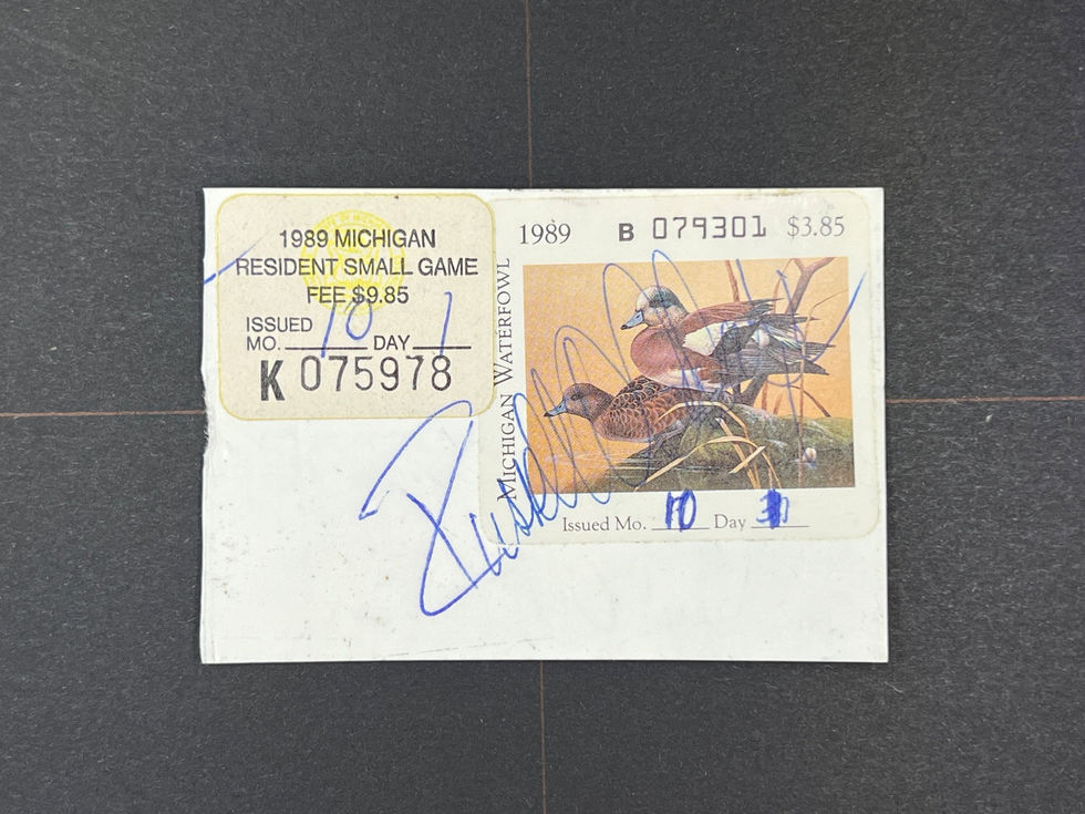 Michigan 1989 Resident Hunting 1448155, 1 stamp & sticker