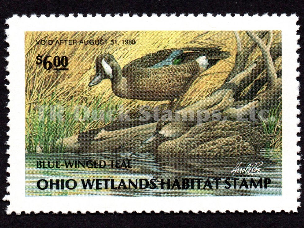 Ohio 1987 OH6 Blue-winged Teal Duck Stamp