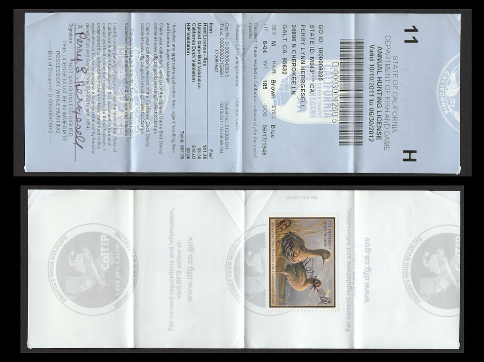 2011-12 California Hunting 3004260-5, 1 stamp