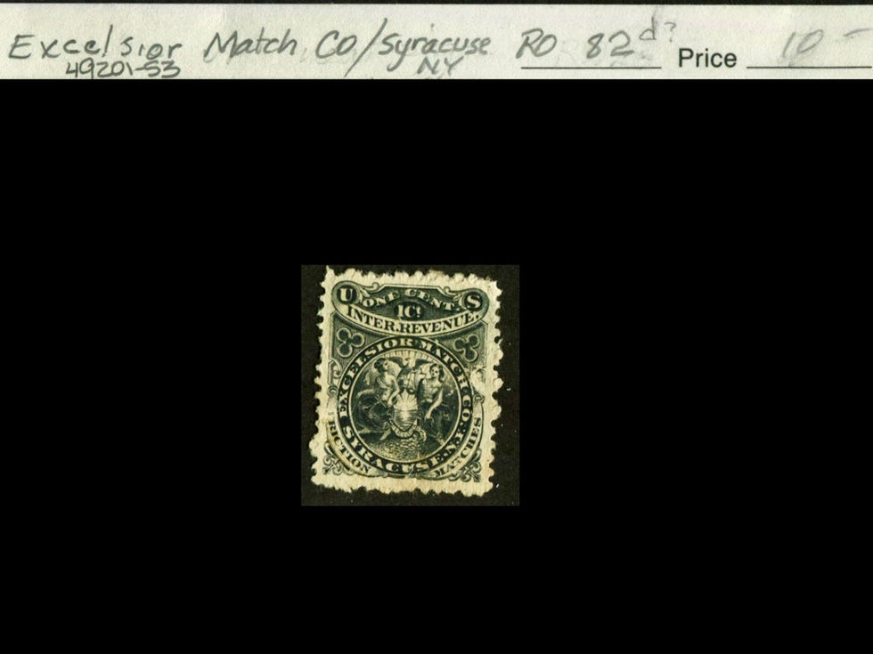 RO82d? Excelsior Friction Matches Private Die Match Stamp