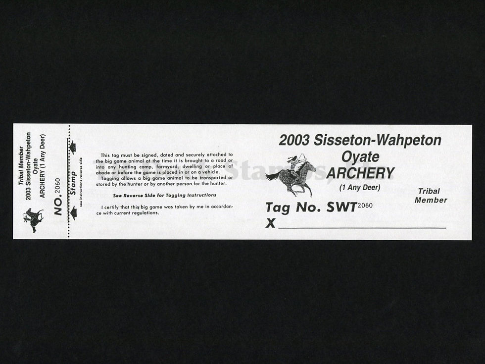 LTD104 Lake Traverse 2003 Archery Tribal Member Tag
