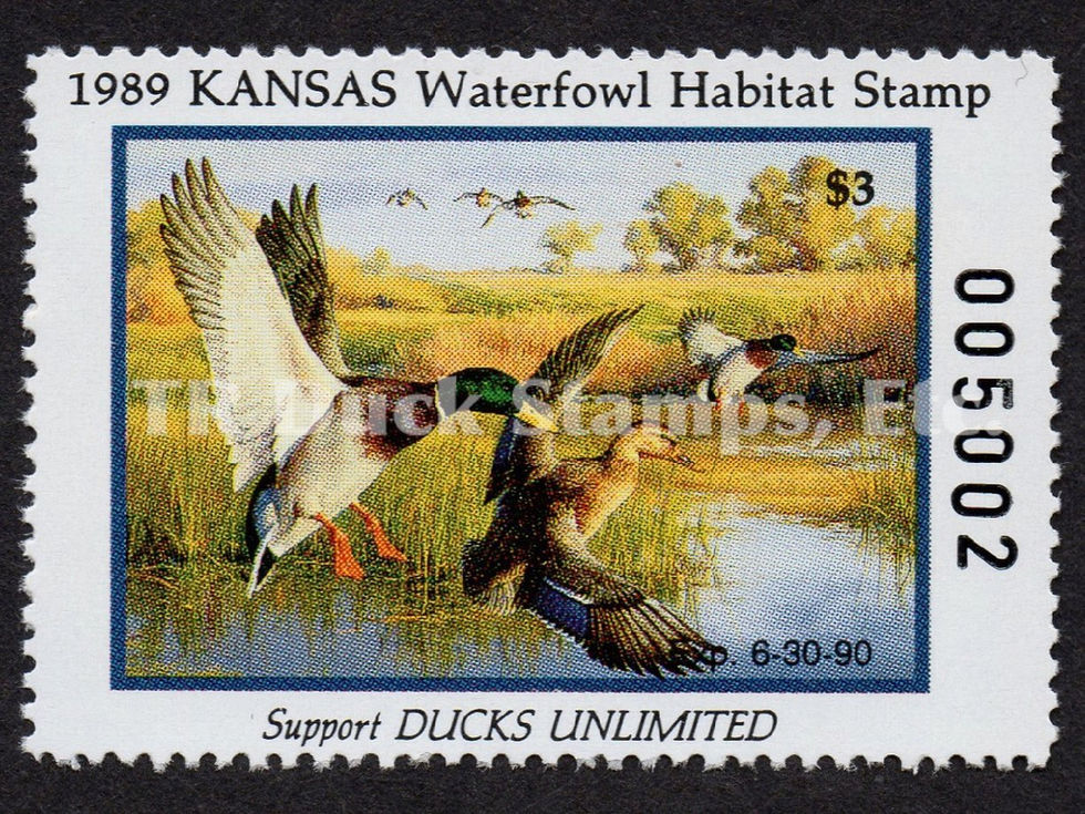 Kansas 1989 KS3 Mallards Duck Stamp