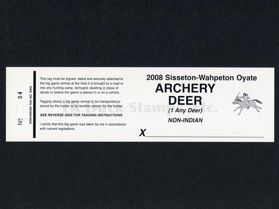 LTD180 Lake Traverse 2008 Archery Deer Non-Indian Tag