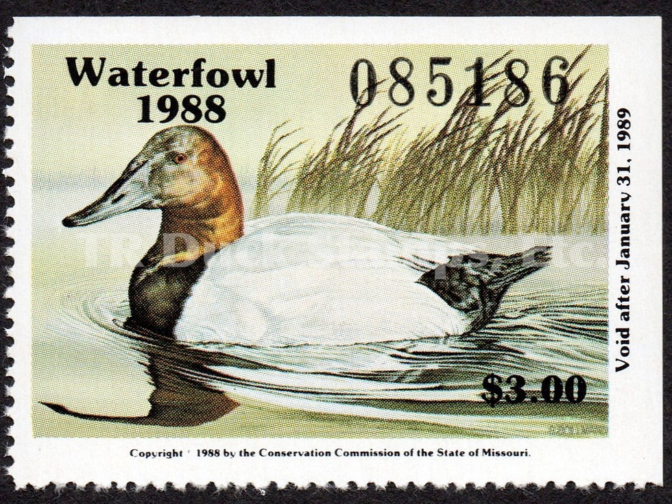 Missouri 1988 MO10 Canvasbacks Duck Stamp