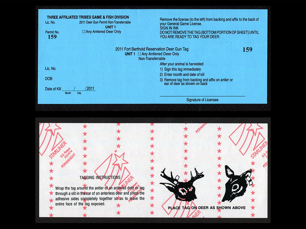 TTD128 Fort Berthold 2011 Antlered Deer Unit 1 Tag LAST ONE