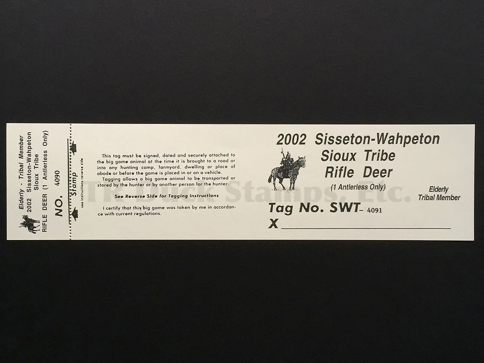 LTD100 Lake Traverse 2002 Rifle Elder Tribal Mem Tag