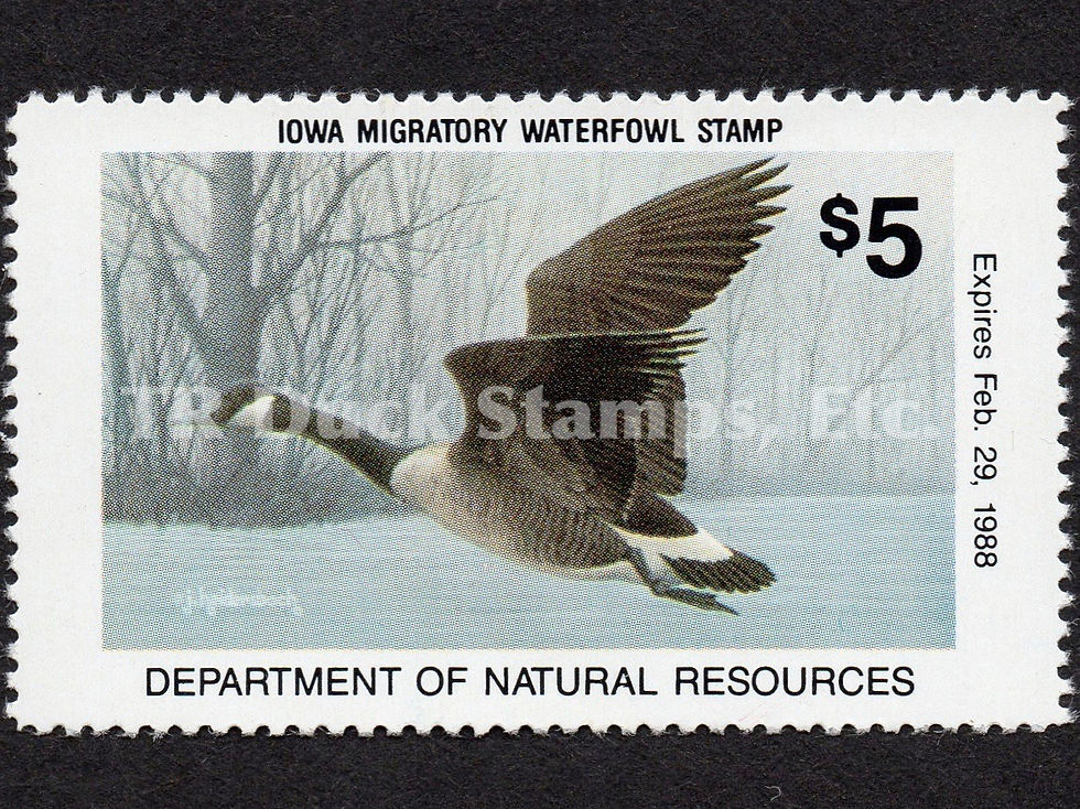 Iowa 1987 IA16 Canada Geese Duck Stamp