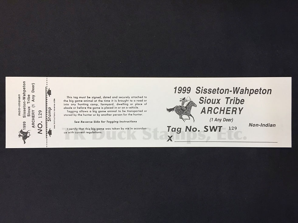 LTD62 Lake Traverse 1999 Archery Any Deer Non-Indian Tag
