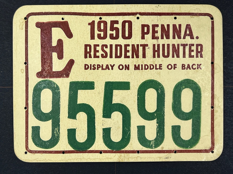 Pennsylvania 1950 Resident Hunter 95599, no stamps