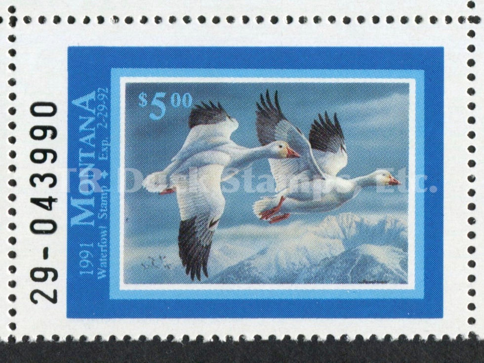Montana 1991 MT6AP Snow Geese, Pair Duck Stamp