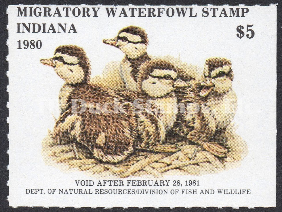 Indiana 1980 IN5 Mallard Ducklings by Artist Dean R. Barrick
