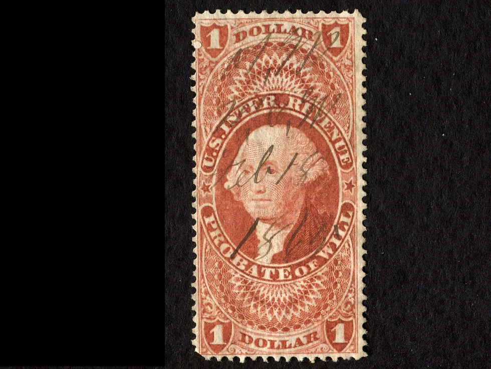 R76a Probate of Will $1 US Revenue Tax Stamp