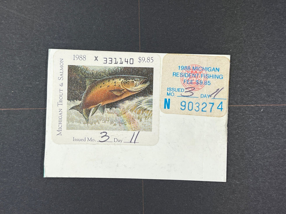 Michigan 1988 Resident Fishing 3870334, 1 stamp & sticker