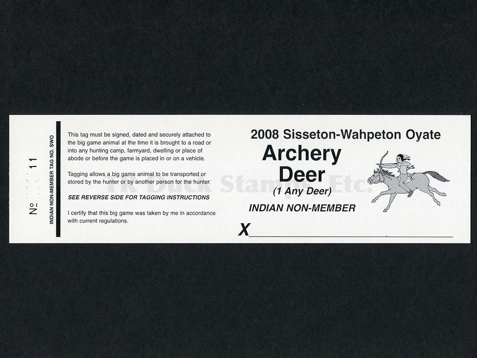 LTD179 Lake Traverse 2008 Archery Deer Indian Non-Member Tag
