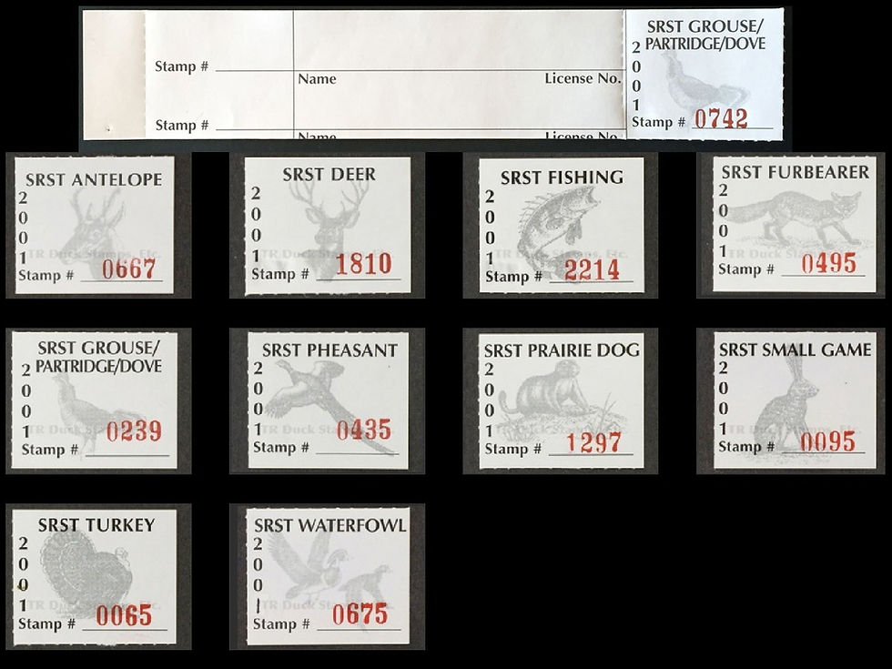 SR104-16T Standing Rock 2001 Set/10 W/Tabs Stamps
