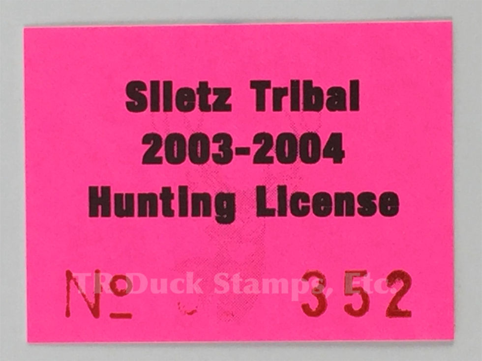 SI38 Siletz Tribal 2003-04 Hunting License