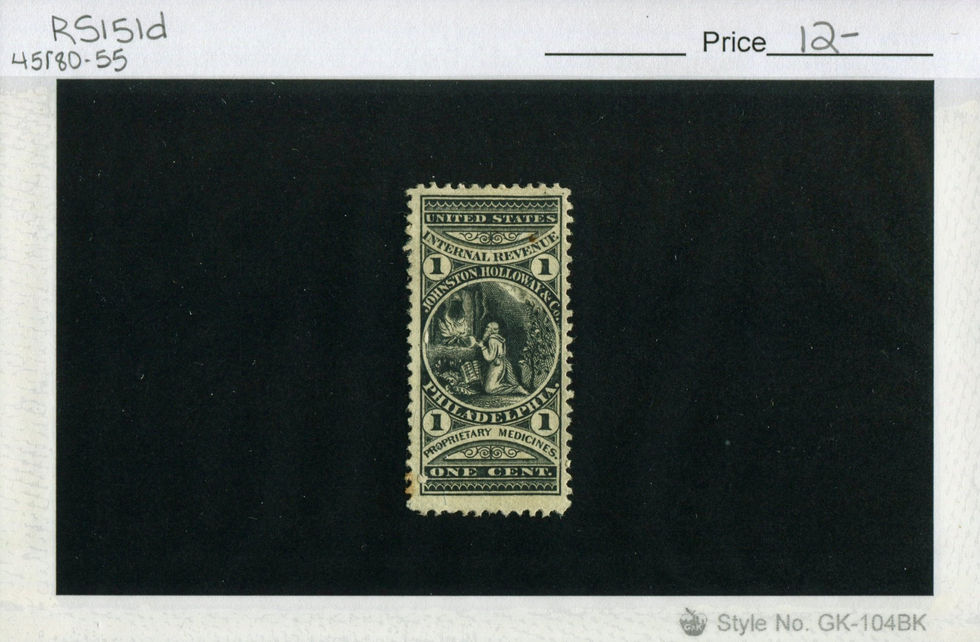 RS151d Johnston Holloway Medicines Private Die Medicine Stamp