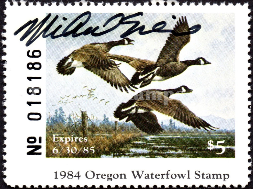 Oregon First OR1 of State 1984 Canada Geese, Artist-signed by Michael Sieve
