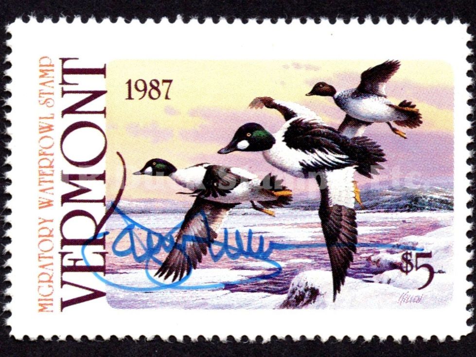 Vermont 1987 VT2 Vermont Common Goldeneyes, Artist-signed by Jim Killen