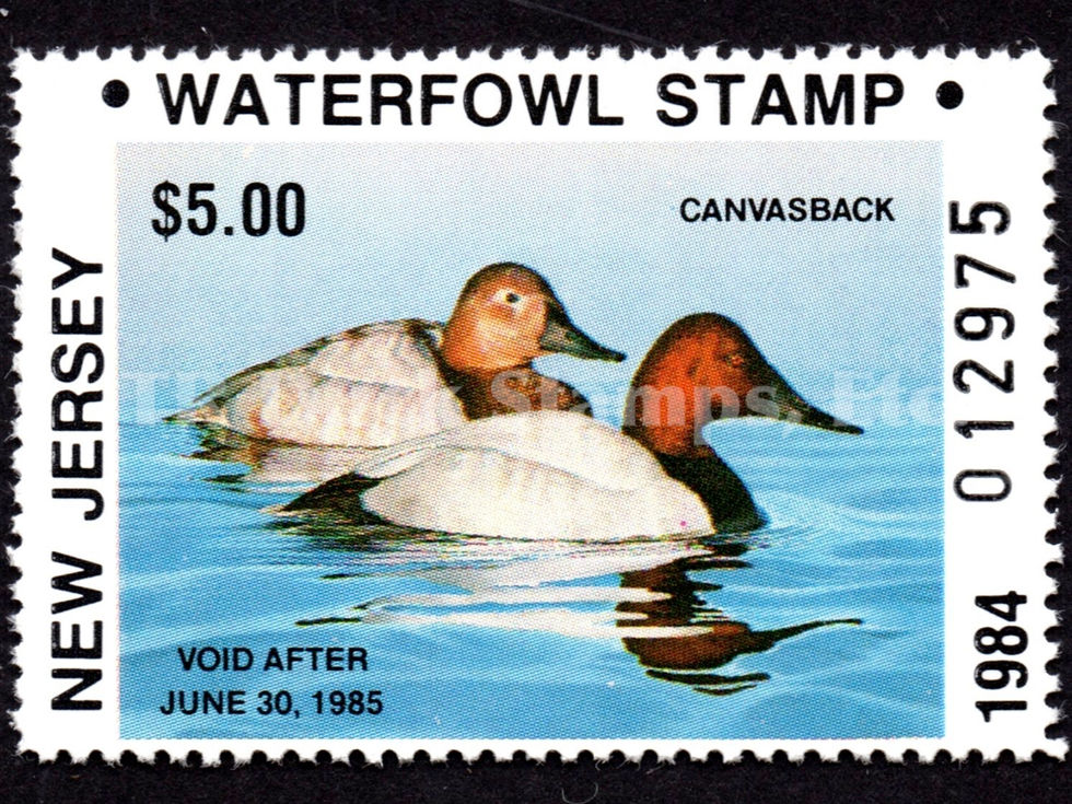 New Jersey NJ1A 1984 $5 Canvasbacks Non-Resident