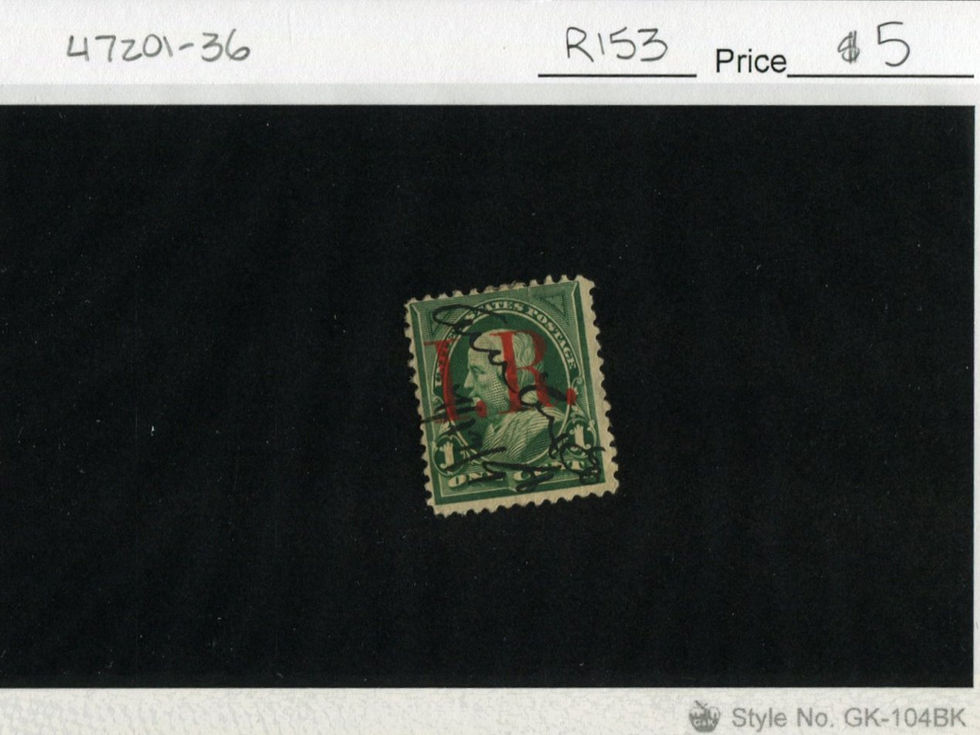R153 Revenue 1 cent Revenue Tax Stamp